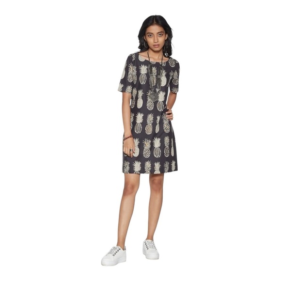 Bombay Paisley by Westside Navy Pineapple Print Dress Small - Picture 3 of 10